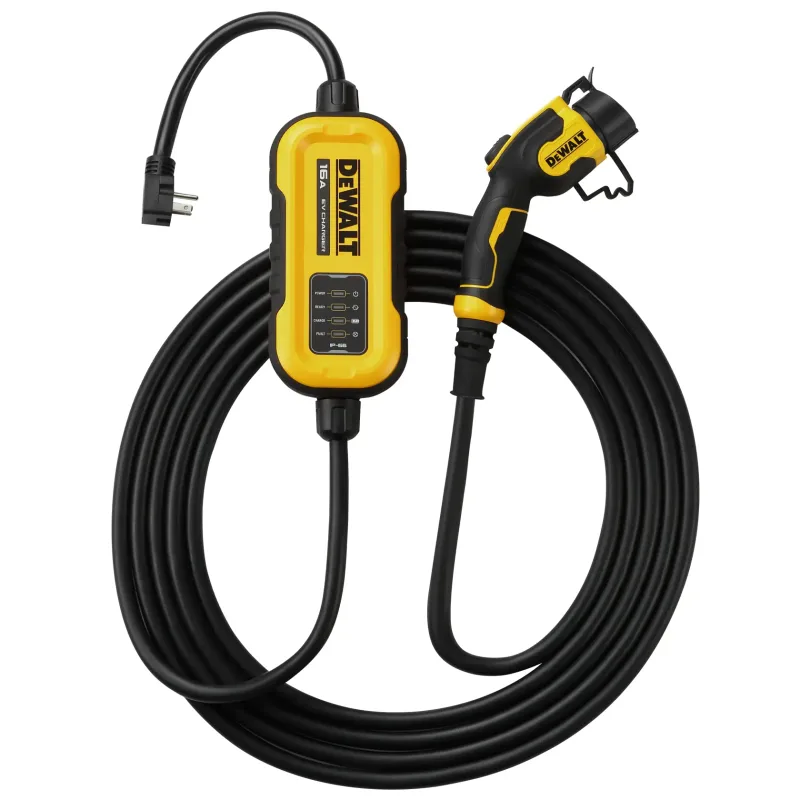Manufacturer photo of the DeWalt Portable EV Charger (16 A, NEMA 6-20 + 5-15 adapter)