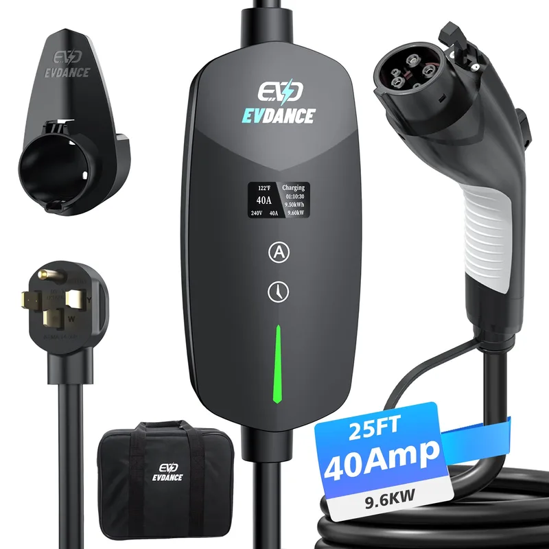 Manufacturer photo of the EVDANCE Level 2 EV Charger NEMA 14-50 J1772 Portable Plug In - 40A