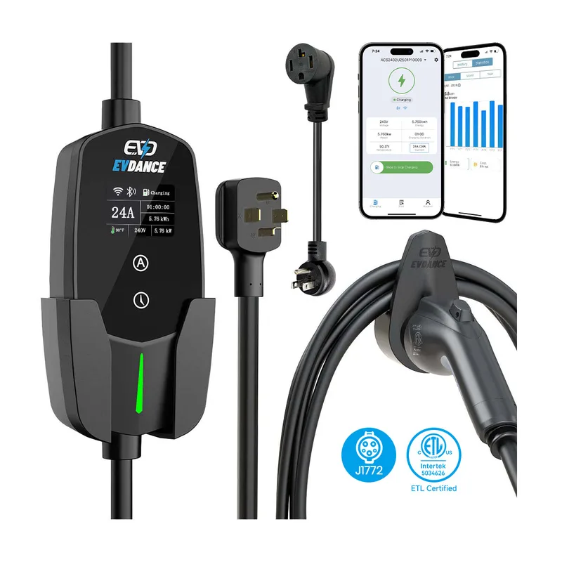 Manufacturer photo of the EVDANCE Level 2 NEMA 14-30 24A J1772 Portable EV Charger