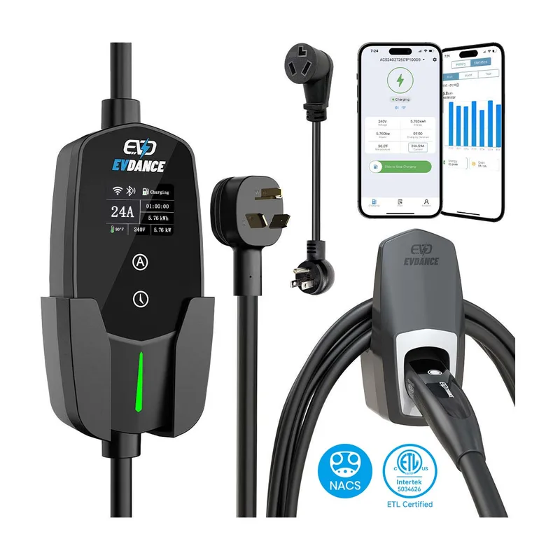 Manufacturer photo of the EVDANCE Level 2 NEMA 10-30 24A NACS Portable EV Charger
