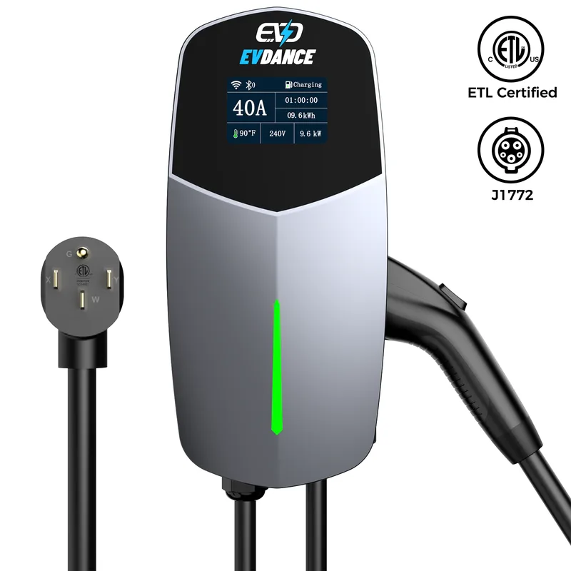Manufacturer photo of the EVDANCE U40 Level 2 EV Charger NEMA 14-50 J1772 Wall-mounted - 40A