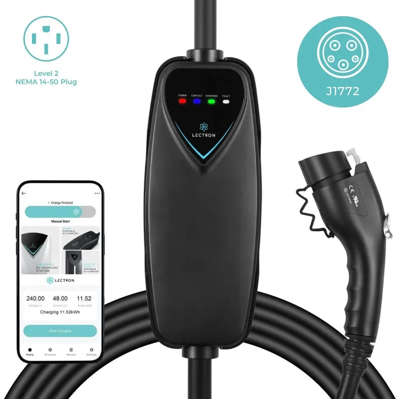 Manufacturer photo of the Lectron Portable Level 2 J1772 Charger (40A)