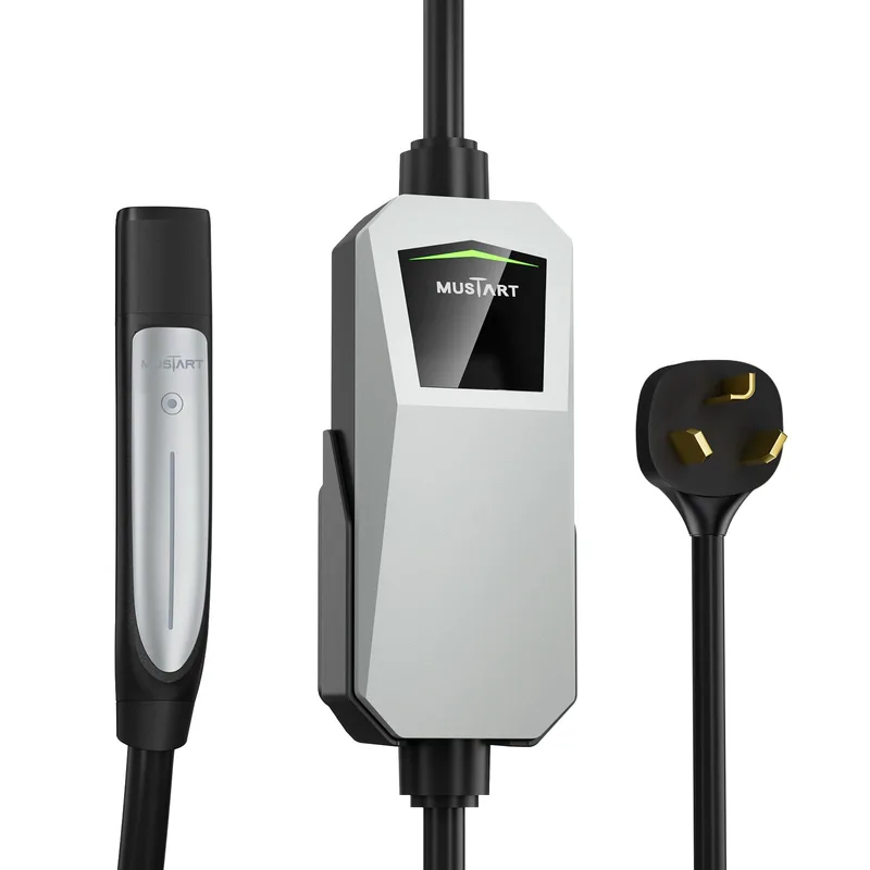 Manufacturer photo of the MUSTART Level 2 Tesla EV Charger, 25 A (NEMA 10-30 plug, 22 ft cord)