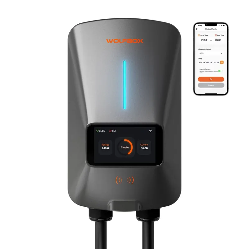 Manufacturer photo of the WOLFBOX WiFi Charging Station (40-50A trims)